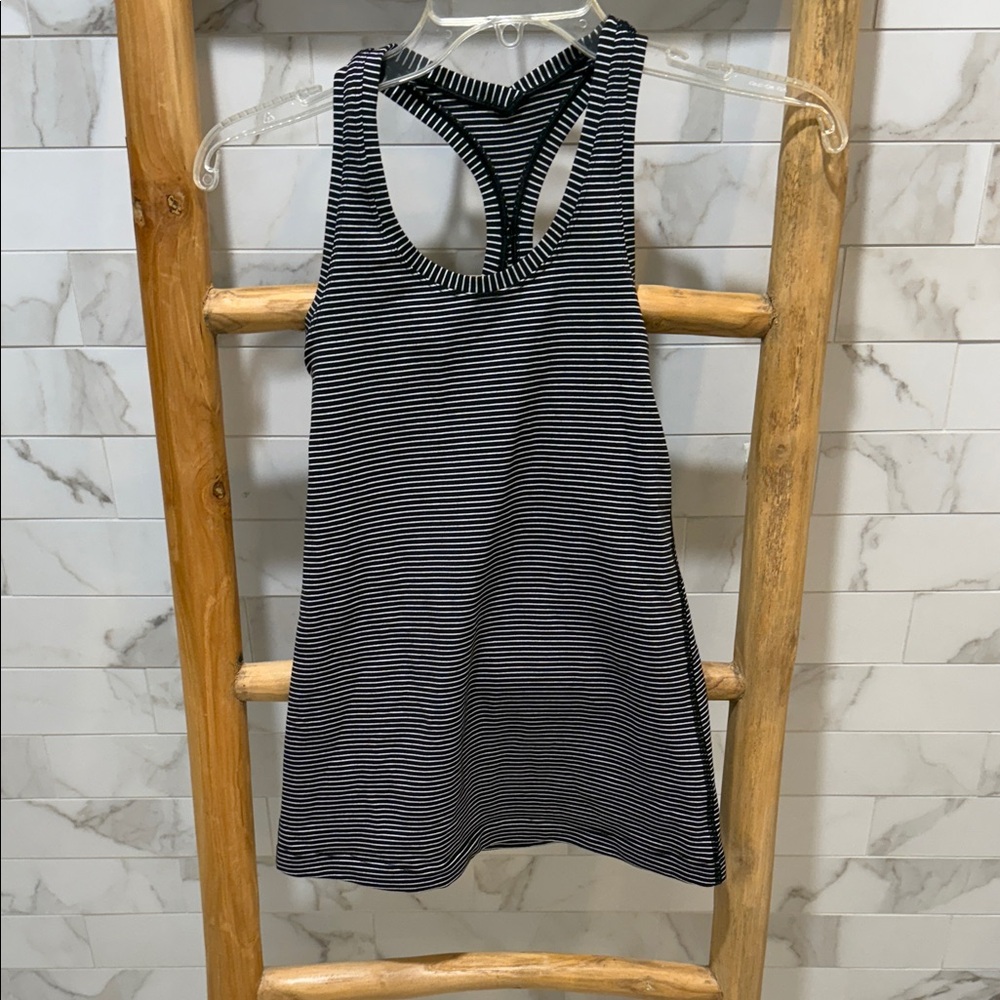 Striped Black and White Women's Tank Top